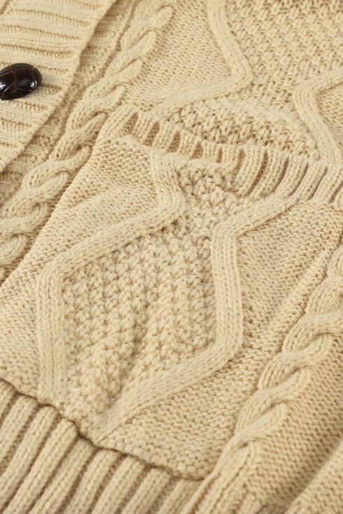 Front Pocket And Buttons Closure Cardigan